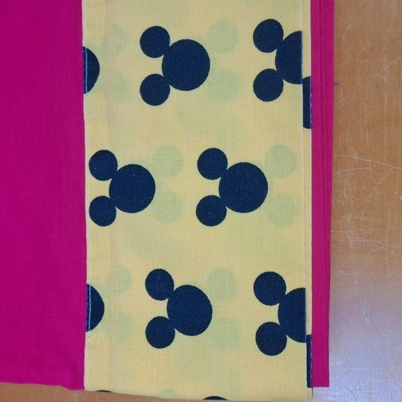 Vintage Disney Mickey Mouse Character red & yellow twin top sheet - Picture 2 of 4